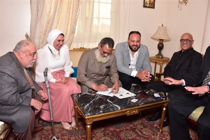 بالصور.. أشرف عبدالباقي وخالد سليم يحتفلان بعقد قران الإعلامى هشام صلاح