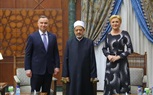 الإمام الأكبر يرحب بالرئيس البولندي وقرينته في رحاب الأزهر الشريف