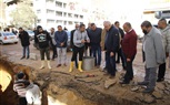 محافظ الجيزة يتفقد أعمال اصلاح كسر بماسورة مياه ٤٠٠ مم  بتقاطع طريق الشيشيني مع المريوطية بفيصل