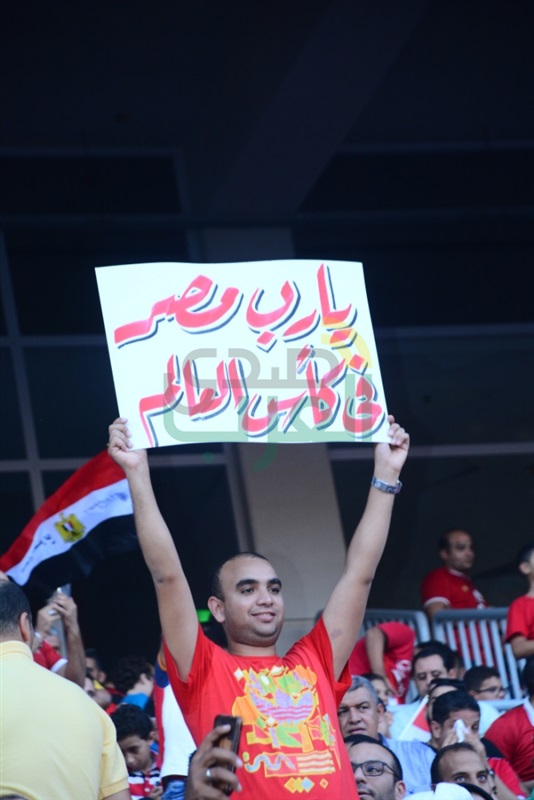 بالصور.. وزراء وفنانون وسياسيون يساندون منتخب مصر من المدرجات